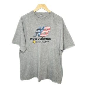 VTG New Balance Grey SS Tshirt L Front Graphic Atlanta GA July 4 2000 Patriotic